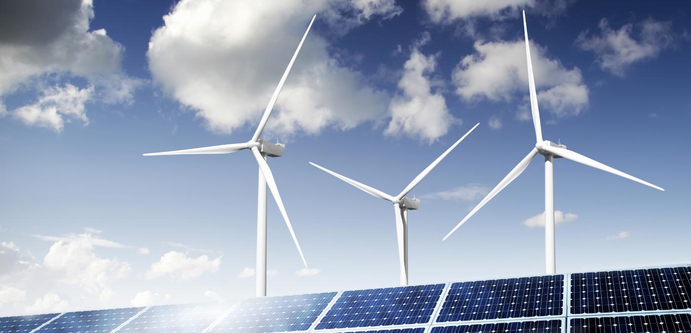 Wind Turbiine Solar Panels